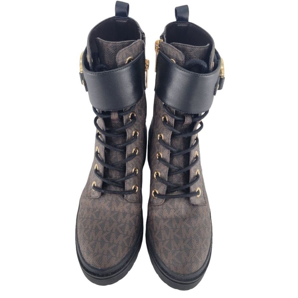 Michael Kors Womens 'Rory' Heeled Ankle Boots Dark Brown Black 6 - Picture 11 of 16